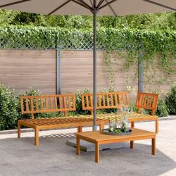Salon palette de jardin 3 pcs bois d'acacia massif alsavelo