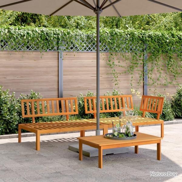 Salon palette de jardin 3 pcs bois d'acacia massif alsavelo