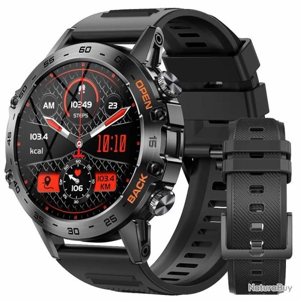 Montre Intelligente Militaire Multifonctionnelle avec 110 Modes Sportifs Suivi Sant� Appels Noir