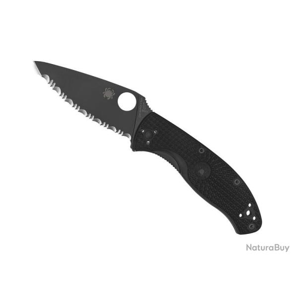 COUTEAU SPYDERCO TENACIOUS TOUT NOIR A DENTS