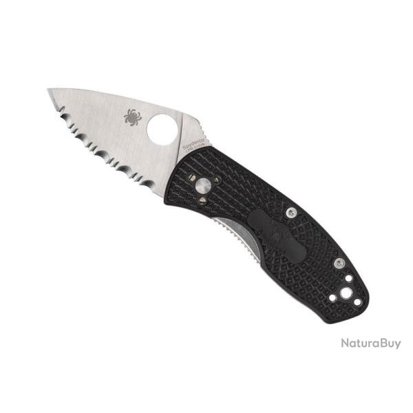 COUTEAU SPYDERCO AMBITIOUS NOIR A DENTS
