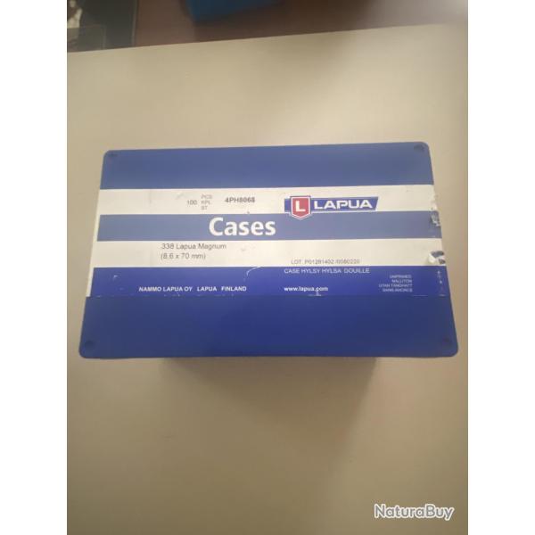 Douilles VIDE Calibre 338 Lapua Magnum /100