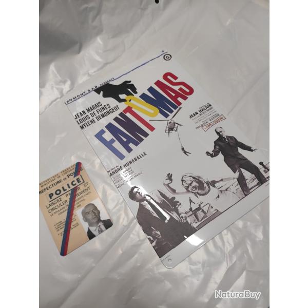 Carte de police nationale magnet du commissaire juve dans Fant�mas