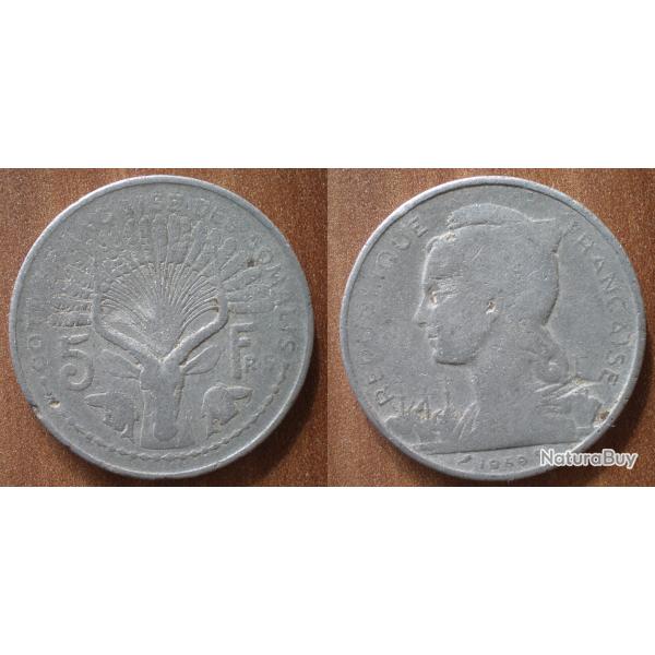 Cote Francaise des Somalis 5 Francs 1959 Piece Djibouti