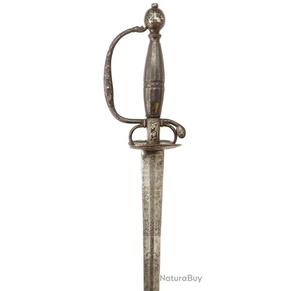 �P�E DE COUR TOUT ACIER NIEL�E ARGENT SIGN�E POUSSET A PARIS EPOQUE LOUIS XV - FRANCE ANCIENNE MONAR