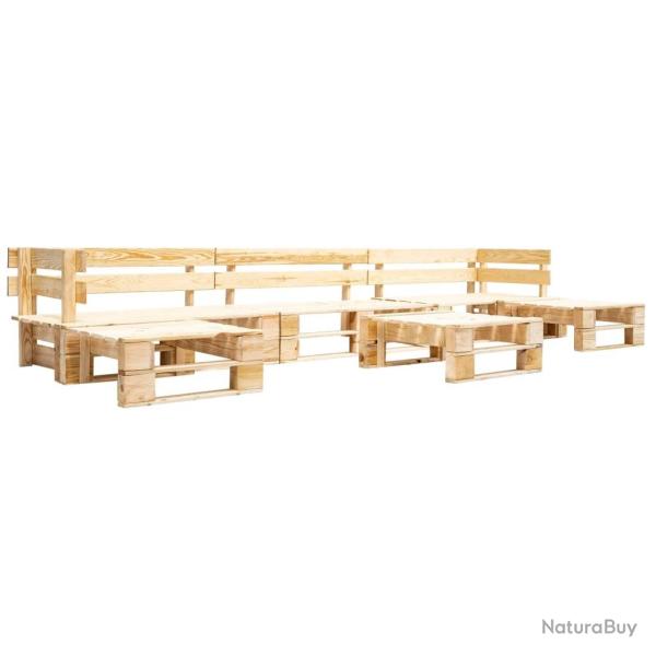 Salon de jardin palette 6 pcs naturel bois