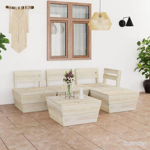Salon de jardin palette 5 pcs Bois d'�pic�a impr�gn�