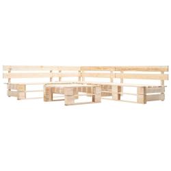 Salon de jardin palette 4 pcs naturel bois