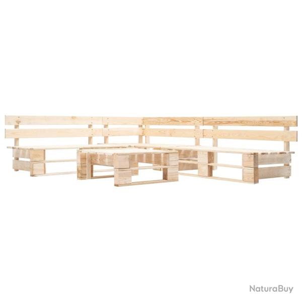 Salon de jardin palette 4 pcs naturel bois