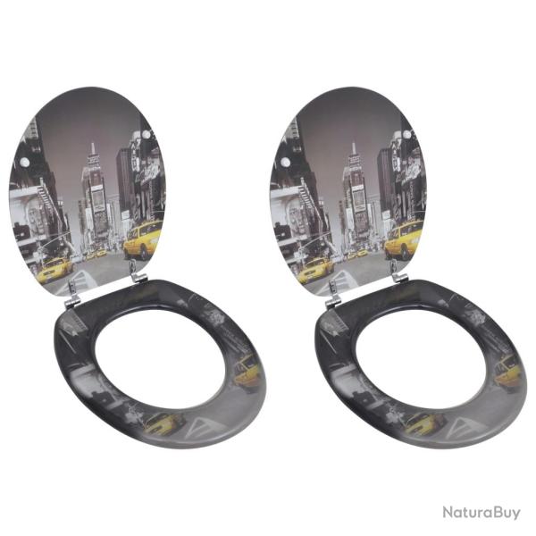 Si�ges de toilette avec couvercles 2 pcs MDF New York alsavelo
