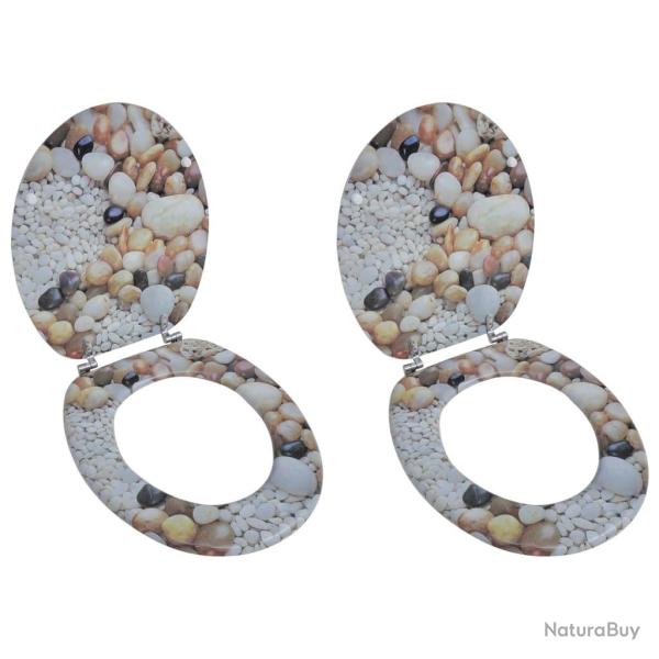 Si�ges de toilette avec couvercles 2 pcs MDF Galets alsavelo