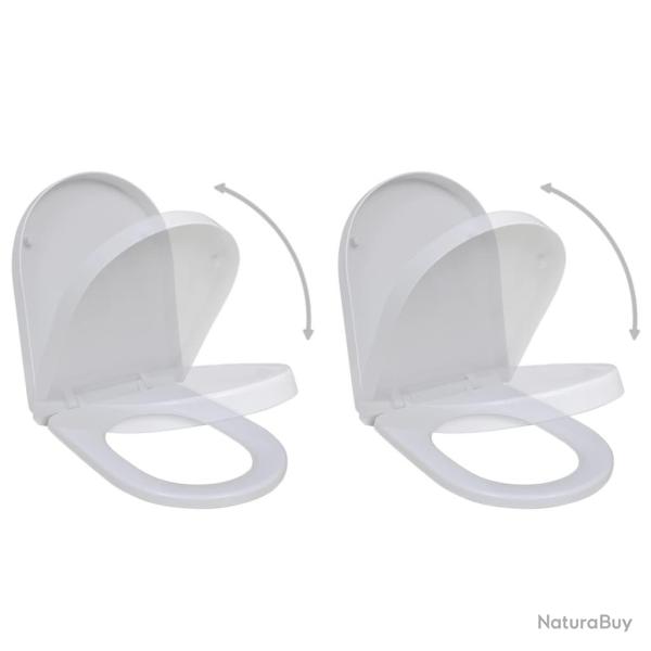 Si�ges de toilette avec couvercles 2 pcs Plastique Blanc