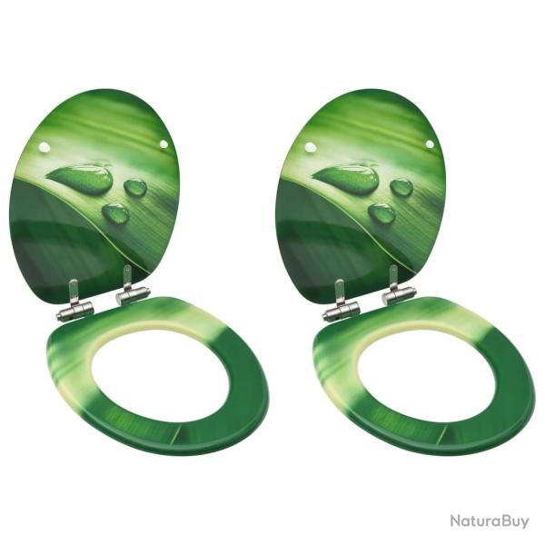 Si�ges WC couvercle � fermeture douceur 2 pcs MDF Gouttes d'eau alsavelo