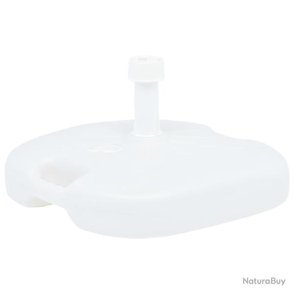 Socle de parasol rempli de sable/d'eau 16 L Blanc Plastique