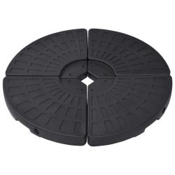 Socle de parasol en forme d'&eacute;ventail 4 pcs Noir alsavelo