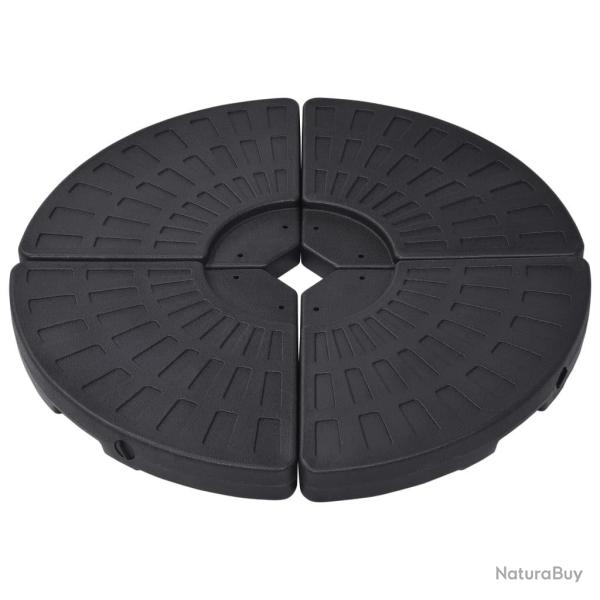 Socle de parasol en forme d'�ventail 4 pcs Noir