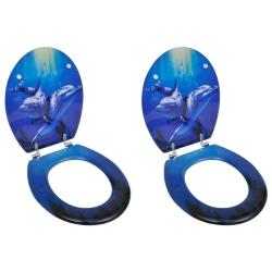 Si&egrave;ges de toilette avec couvercles 2 pcs MDF Dauphin alsavelo