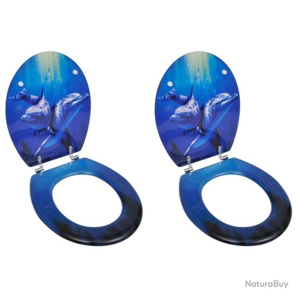 Si�ges de toilette avec couvercles 2 pcs MDF Dauphin alsavelo