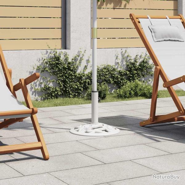 Socle de parasol Blanc 9 kg 40 cm Fonte