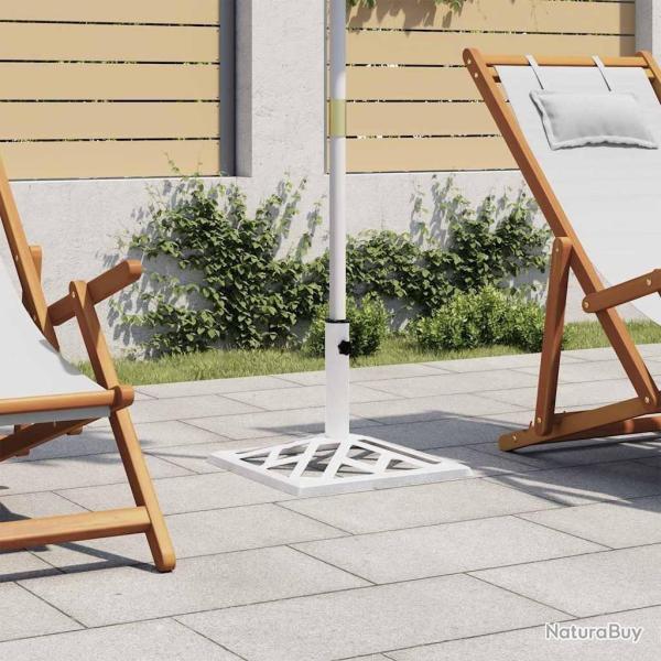 Socle de parasol Blanc 44x44x31 cm Fonte