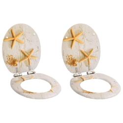 Si&egrave;ges WC lot de 2 MDF et couvercle &agrave; fermeture en douceur alsavelo