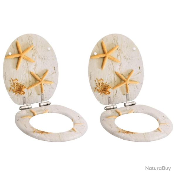 Si�ges WC lot de 2 MDF et couvercle � fermeture en douceur alsavelo