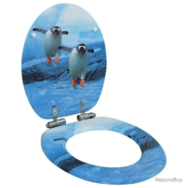 Si�ge WC avec couvercle � fermeture en douceur MDF Pingouin