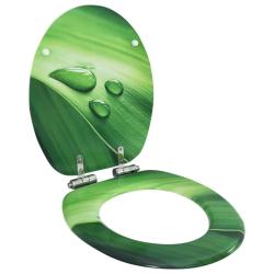 Si&egrave;ge WC Couvercle fermeture en douceur MDF Vert Gouttes d'eau