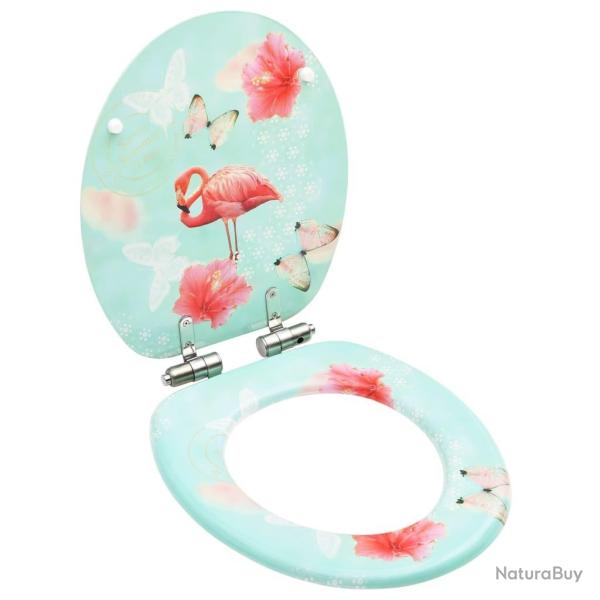 Si�ge WC Couvercle � fermeture en douceur MDF Flamant rose alsavelo