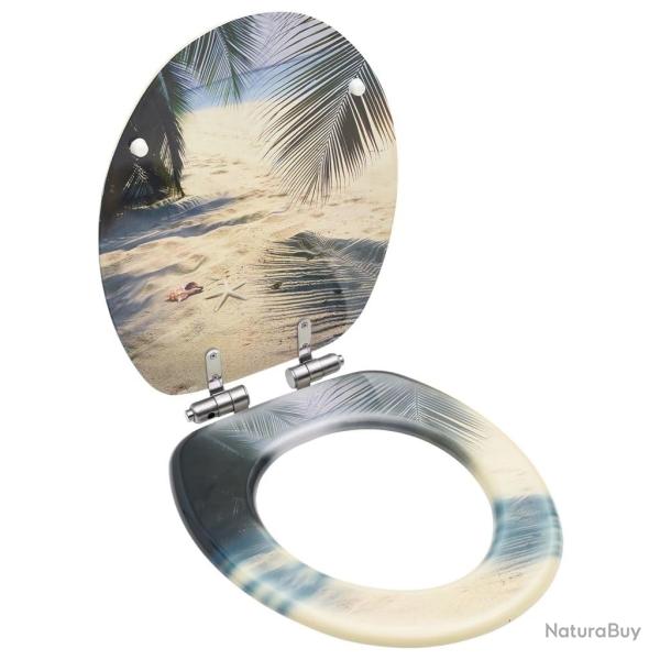 Si�ge WC avec couvercle � fermeture en douceur MDF Plage