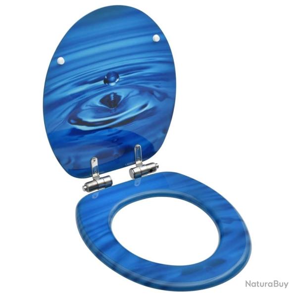 Si�ge WC avec couvercle � fermeture en douceur MDF Bleu