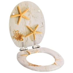 Si&egrave;ge WC MDF Couvercle &agrave; fermeture en douceur &Eacute;toile de mer