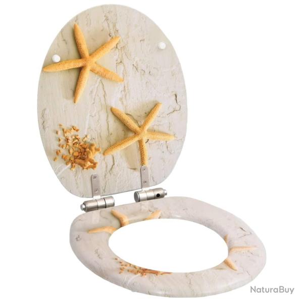 Si�ge WC MDF Couvercle � fermeture en douceur �toile de mer alsavelo
