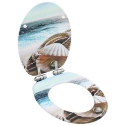 Si&egrave;ge de toilette MDF Couvercle &agrave; fermeture en douceur Coquille alsavelo