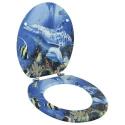 Si&egrave;ge de toilette avec Couvercle MDF Dauphins