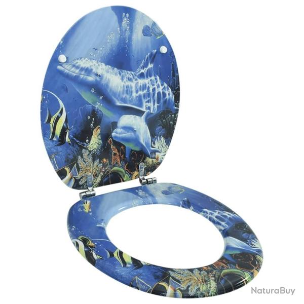 Si�ge de toilette avec Couvercle MDF Dauphins
