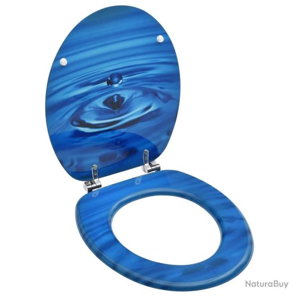Si�ge de toilette avec couvercle MDF Bleu Gouttes d'eau