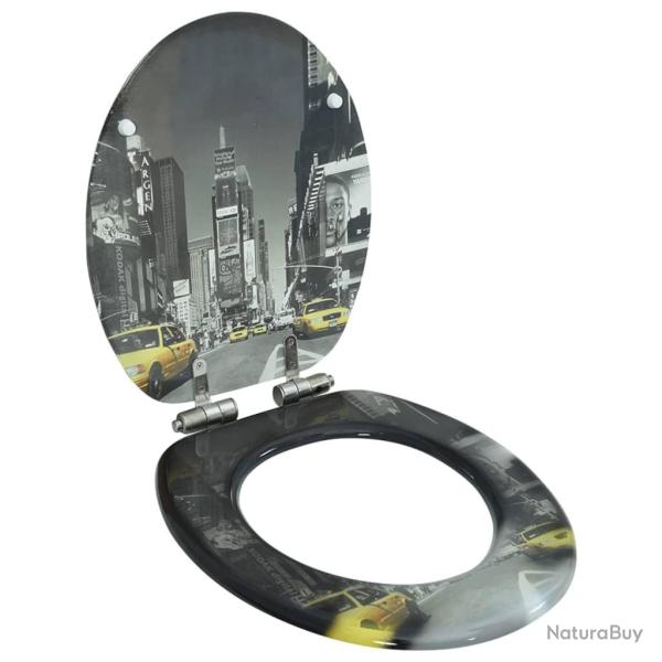 Si�ge WC MDF Couvercle � fermeture en douceur Design New York alsavelo