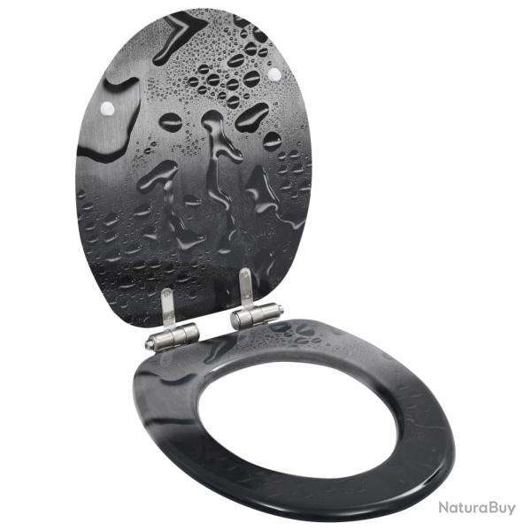 Si�ge WC MDF Couvercle � fermeture en douceur Gouttes d'eau alsavelo