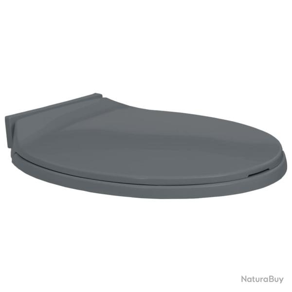 Si�ge de toilette � fermeture en douceur Gris Ovale alsavelo