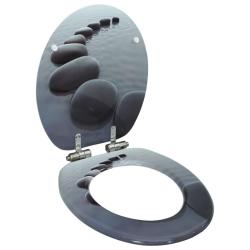 Si&egrave;ge de toilette MDF Couvercle &agrave; fermeture en douceur Pierres