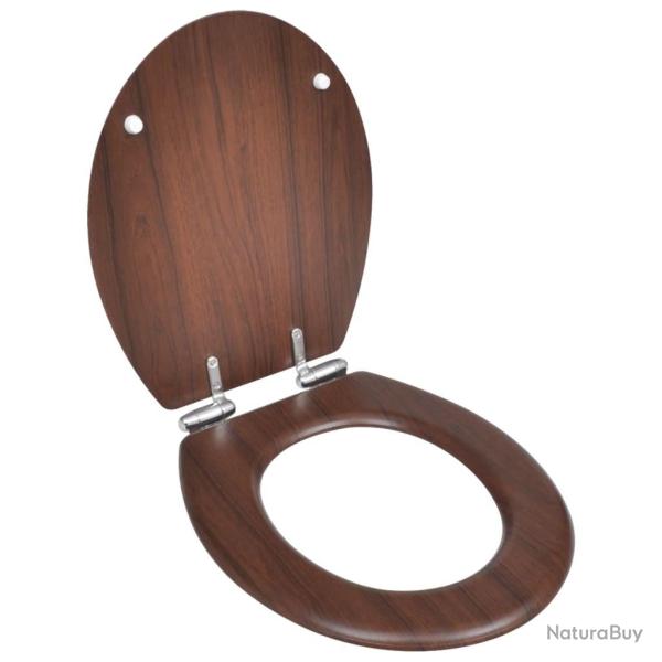 Si�ge de toilette MDF Couvercle � fermeture en douceur Marron alsavelo