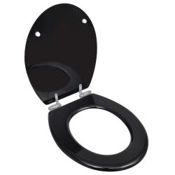 Si&egrave;ge de toilette MDF Couvercle &agrave; fermeture en douceur Noir