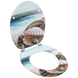 Si&egrave;ge de toilette avec couvercle MDF Design de coquille alsavelo