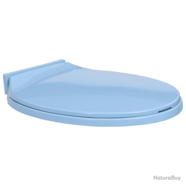 Si�ge de toilette � fermeture en douceur Bleu Ovale alsavelo