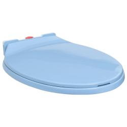 Si&egrave;ge de toilette &agrave; fermeture en douceur Bleu Ovale