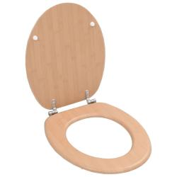 Si&egrave;ge de toilette avec couvercle MDF Design bambou alsavelo