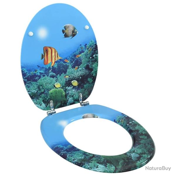 Si�ge de toilette avec couvercle MDF Design de fond marin alsavelo