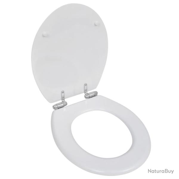 Si�ge de toilette MDF Couvercle � fermeture en douceur Blanc alsavelo