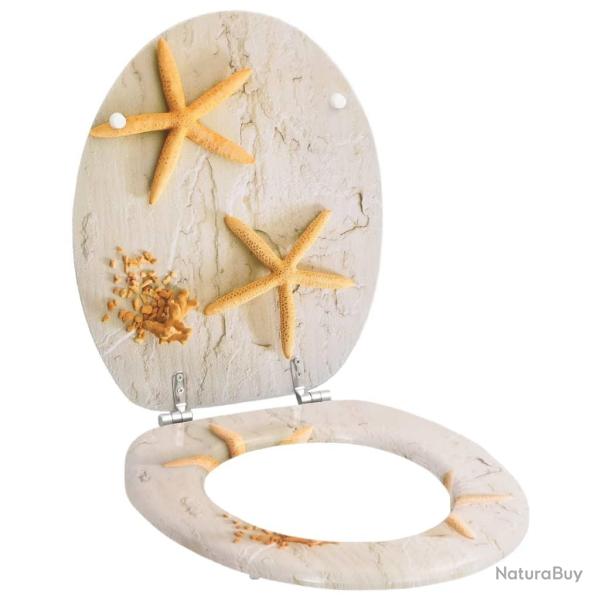 Si�ge de toilette avec Couvercle MDF �toile de mer